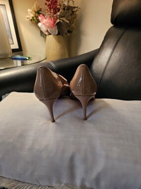 Christian Louboutin Taupe Patent Stiletto Pumps